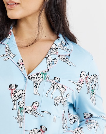 Chelsea Peers Classic Button Up Pyjama Set Dalmatian Dogs Print