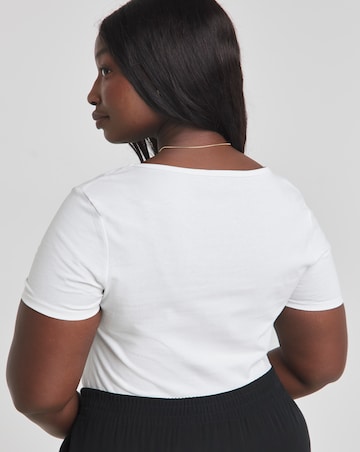 Simply Be White Short Sleeve Bodysuit