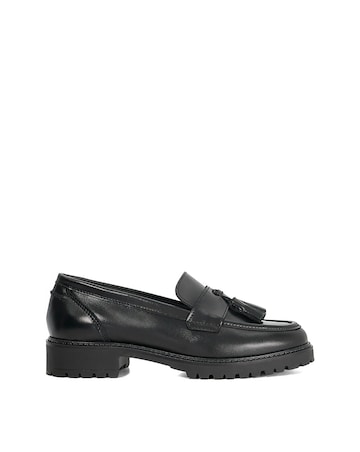 Dune Gracelyn Smooth Leather Tassel Loafers Wide Fit
