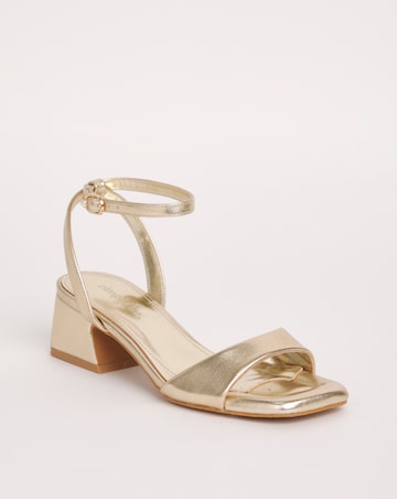 Amber Barely There Low Block Heel Sandals Wide E Fit