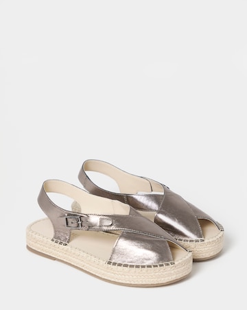 York Peep Toe Leather Espadrille Sandals - Extra Wide Fit (EEE)
