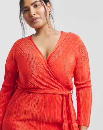Simply Be Plisse Wrap Front Midi Dress