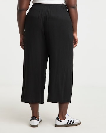Simply Be Black Tie Waist Crinkle Culottes