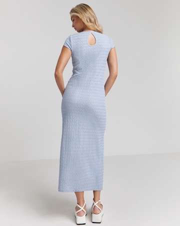 Simply Be Blue Textured Jersey Column Dress
