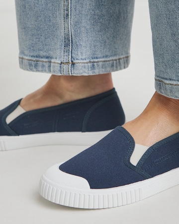 Simply Be Dalton Slip On Plimsole Trainers - Standard Fit (D)