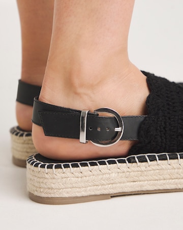 Simply Be Mylene Slingback Flatform Espadrille Sandals Extra Wide EEE Fit