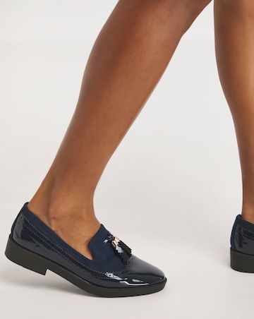 Amy Tassle Trim Loafers - Wide Fit (E)