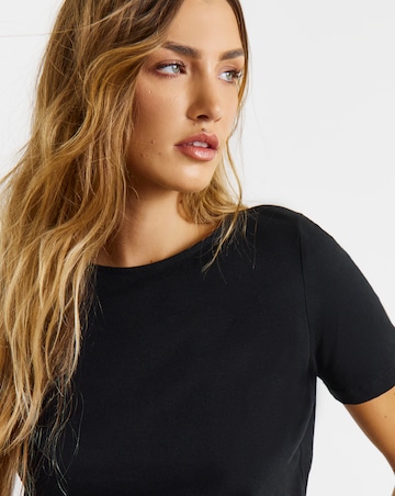 Black, White & Grey Marl 3 Pack Pure Cotton Slash Neck Tops