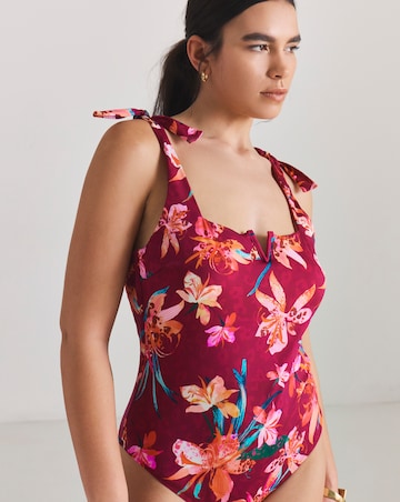 Magisculpt Adjustable Tie Strap V Detail Firm Control Swimsuit
