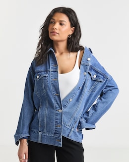 Simply Be Beautiful Blue Oversized Denim Boyfriend Jacket