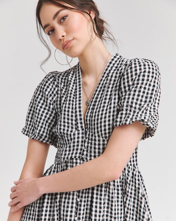 Nobody's Child Black Gingham Check Starlight Midi Dress