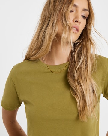 Olive Slub Slim Fit Crew Neck T-Shirt