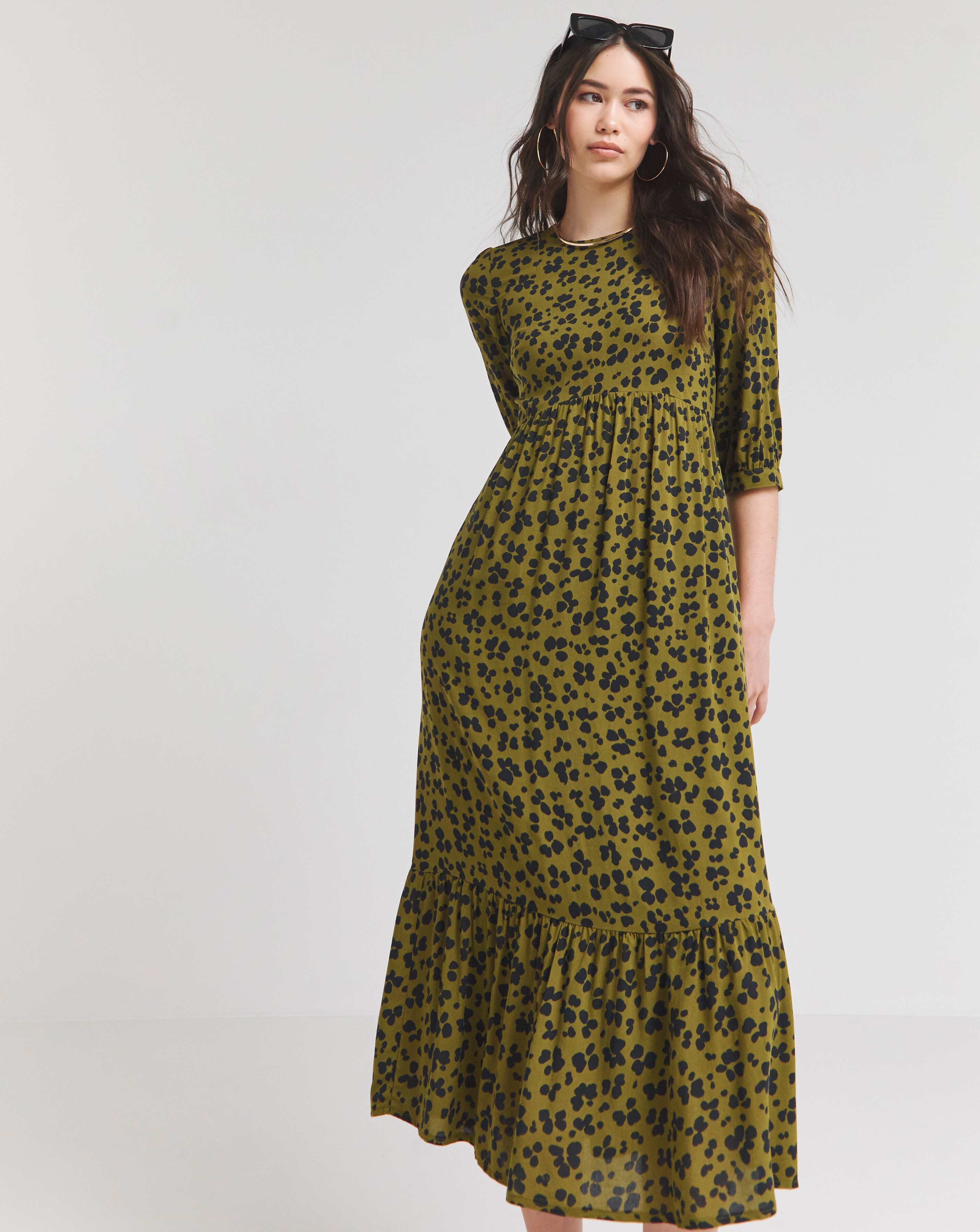 Nobody's Child Green Animal Print Rachel Midi Dress | Simply Be