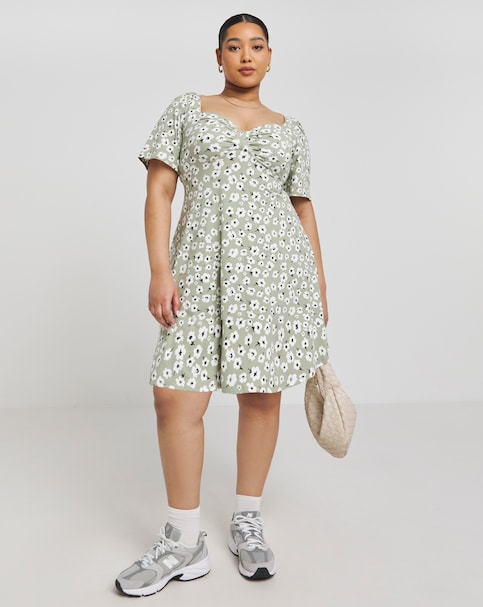 Simply Be Supersoft Jersey Knot Front Skater Dress