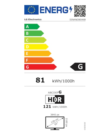 LG 55NANO80A6B 55in NanoCell AI 4K Smart TV
