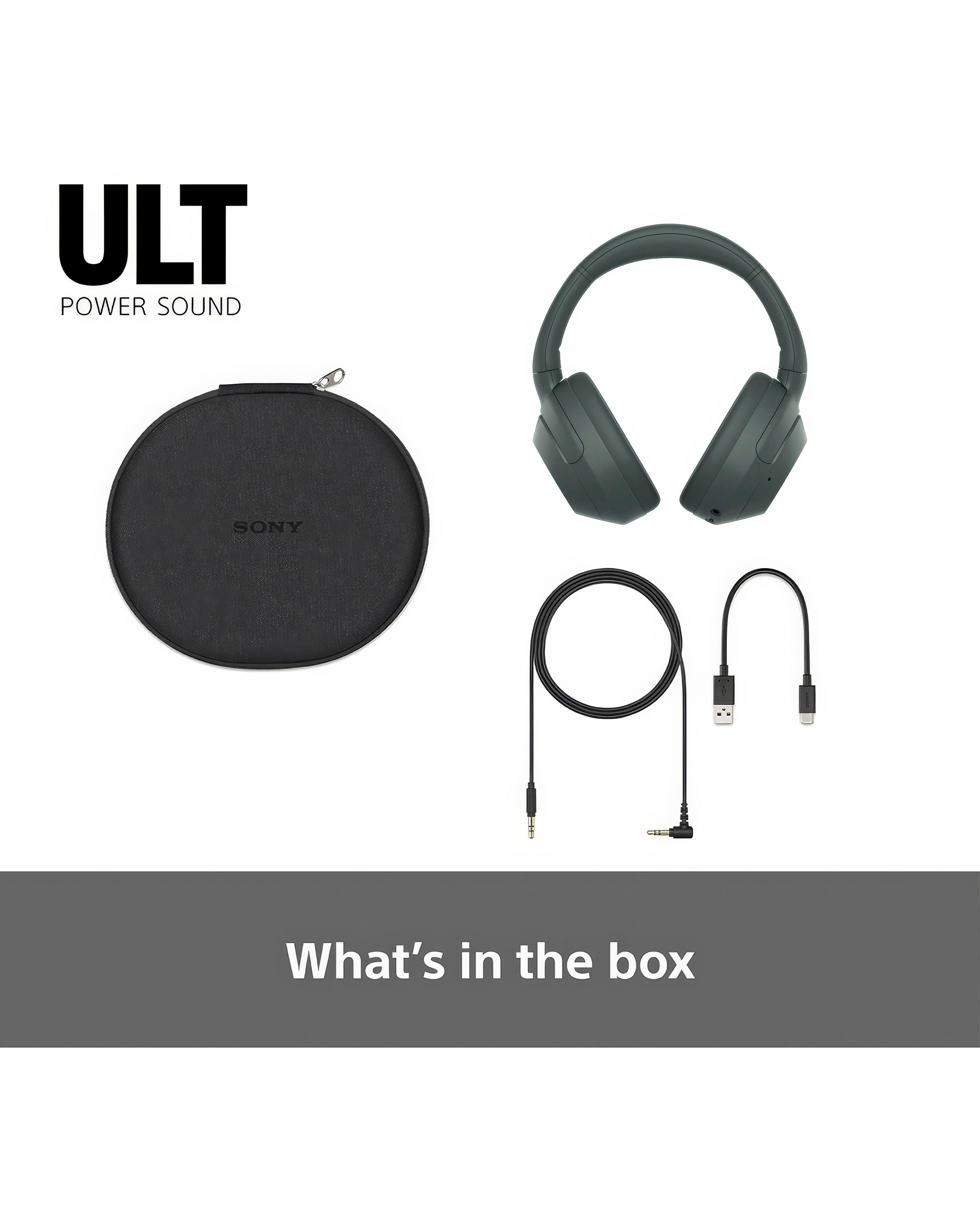 Sony ULT WEAR Wireless Over-Ear Headphones - Forest Grey | Simply Be