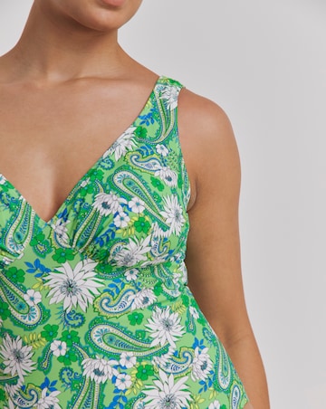 Joe Browns Paisley Print Non-Wired Swimsuit Green Multi