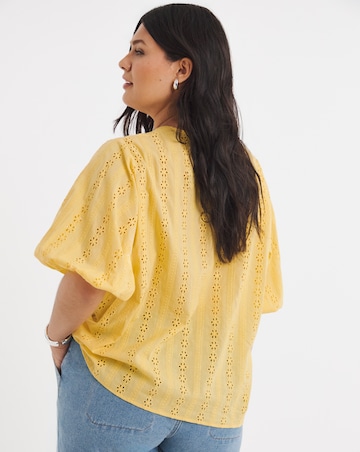 Soft Yellow Broderie Blouse