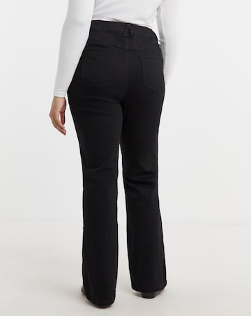 Super Stretch Premium Denim Black Flared Jeans