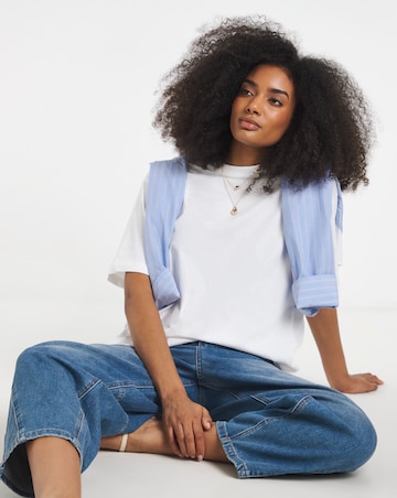 White Oversized Slouchy Pure Cotton Crew Neck T-Shirt