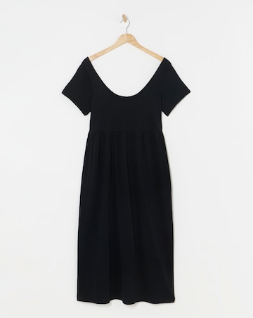 Black Cotton Jersey Midi Sundress