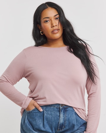 Simply Be Pink & Black Lace Bow Back Top