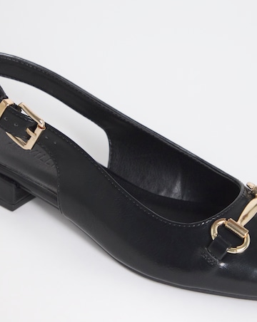 Presley Low Block Heel Slingback With Snaffle Trim - Extra Wide Fit (EEE)