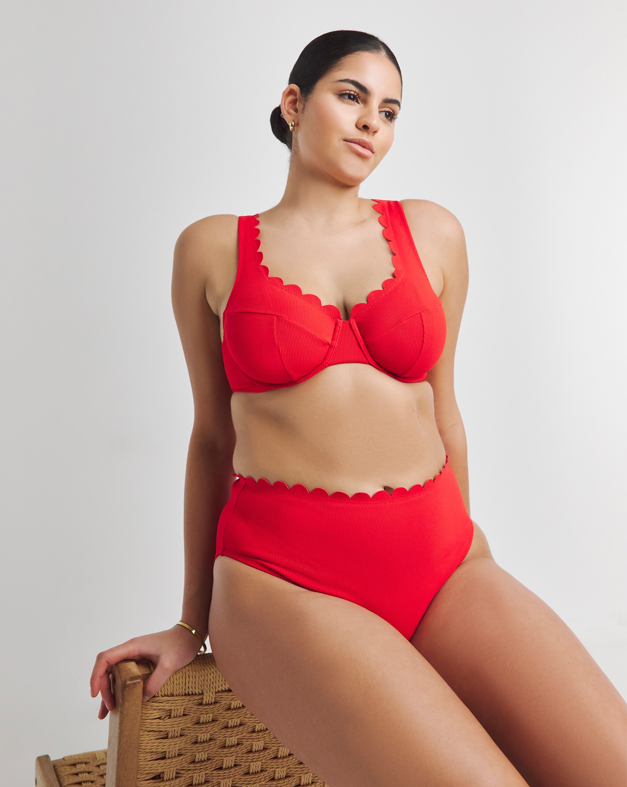 Two-piece swim set in red