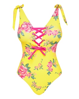 Simply Be Lace Up Detail Swimsuit