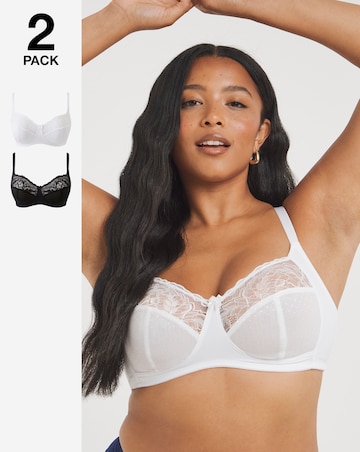 Pretty Secrets 2 Pack Eva Black/White Non Wired Bras