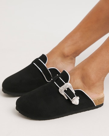 Ellie Footbed Closed Toe Mule Shoe Wide E Fit