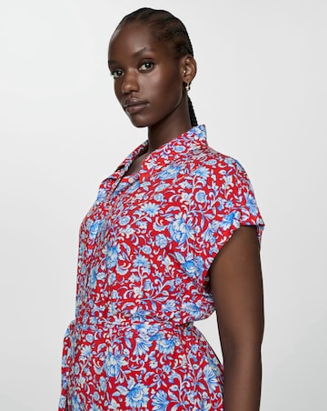 Mango Apple Floral Shirt Dress