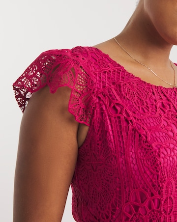 Joanna Hope Geo Lace Prom Dress