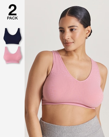 Pretty Secrets (2 Pack) Animal Knitted Padded Comfort Tops Navy/Pink