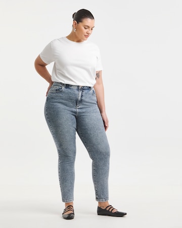 Mid Blue Slim Mom Jeans