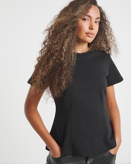 Black Cinched In Waist Top