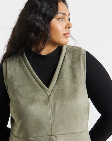 Simply Be Khaki Suedette Midi Dress