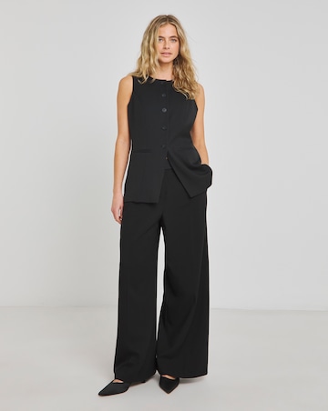 Black Longline Tailored Waistcoat