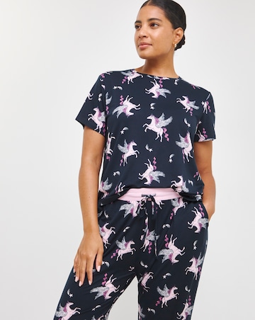 Chelsea Peers Jersey Space Unicorn Short Sleeve Crew Pyjama Set