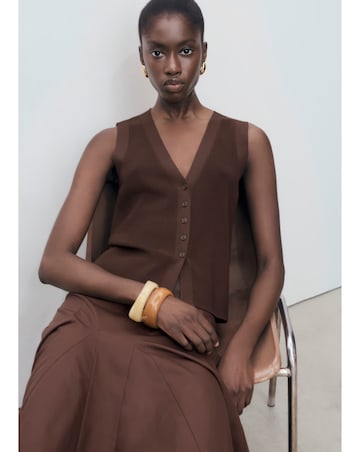 Mango Fine Knit Sweater Vest