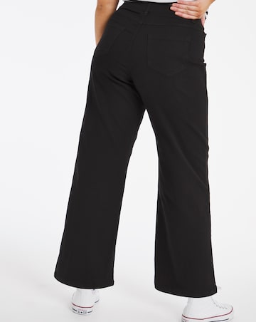 Lottie Black Pull On Wide Leg Jeggings