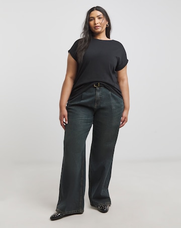 Simply Be 2 Pack Black/Black Boyfriend T-Shirts