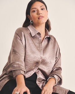 Liquid Satin Oversized Shirt