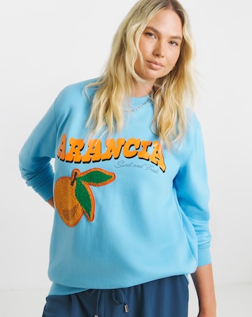 Blue Arancia Boucle Sweatshirt