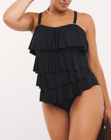 MAGISCULPT Firm Control Bandeau Ruffle Swimsuit