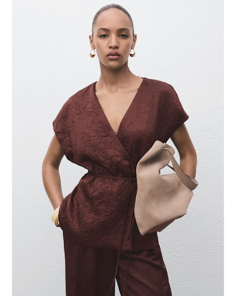 Mango Brown Tie-Waist Vest