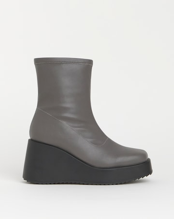 Noah Stretch Upper Wedge Ankle Boots - Extra Wide Fit (EEE)