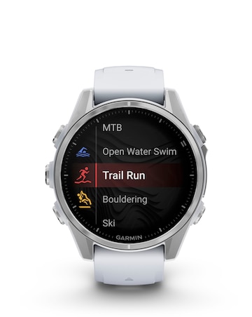 Garmin Fenix 8 43mm Amoled Smart Watch - Silver with Whitestone Silicone Band