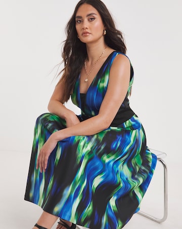 Joanna Hope Printed Scuba Prom Dress