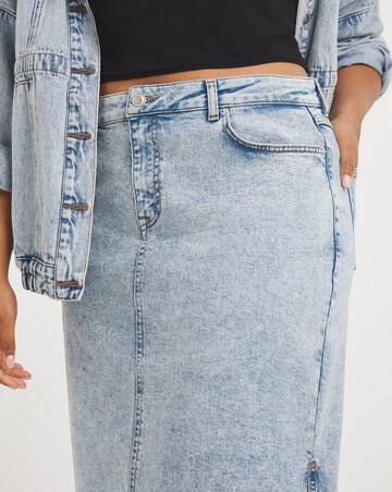 Maxi Side Split Denim Skirt